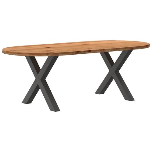 vidaXL Eettafel 220x100x74 cm ovaal massief eikenhout, Huis en Inrichting, Tafels | Eettafels, Nieuw, Verzenden