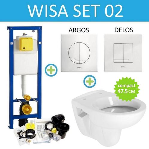 Wisa XS Toiletset set02 B&W Compact 47.5 cm met Argos of, Doe-het-zelf en Verbouw, Sanitair, Overige typen, Nieuw, Ophalen of Verzenden