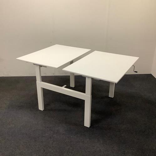 Tweedehands vepa Duo slinger bureau (2 x 110x80 cm ) wit -, Huis en Inrichting, Bureaus, Bureau, Gebruikt, In hoogte verstelbaar