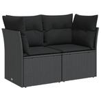 2-zits Tuinbank Zwart - Tweedekansje - Direct leverbaar!, Tuin en Terras, Ophalen of Verzenden, Nieuw, Rotan