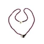 Glaskralen collier met gouden hanger (Ketting), Ophalen of Verzenden, Gebruikt, Overige kleuren, Goud