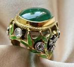 Ring - 18 karaat Geel goud Smaragd - Diamant, Sieraden, Tassen en Uiterlijk, Ringen, Nieuw