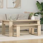 vidaXL Koffietafel Set 2 pcs Sonoma Eiken Bewerkt hout, Huis en Inrichting, Verzenden, Nieuw, 50 tot 100 cm, Minder dan 50 cm