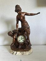 Pendule - L. & F. Moreau - Art Nouveau Glas, Marmer,, Antiek en Kunst
