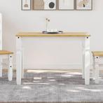 vidaXL Eettafel Corona 112x60x75 cm massief grenenhout wit, Huis en Inrichting, Tafels | Eettafels, Verzenden, Nieuw