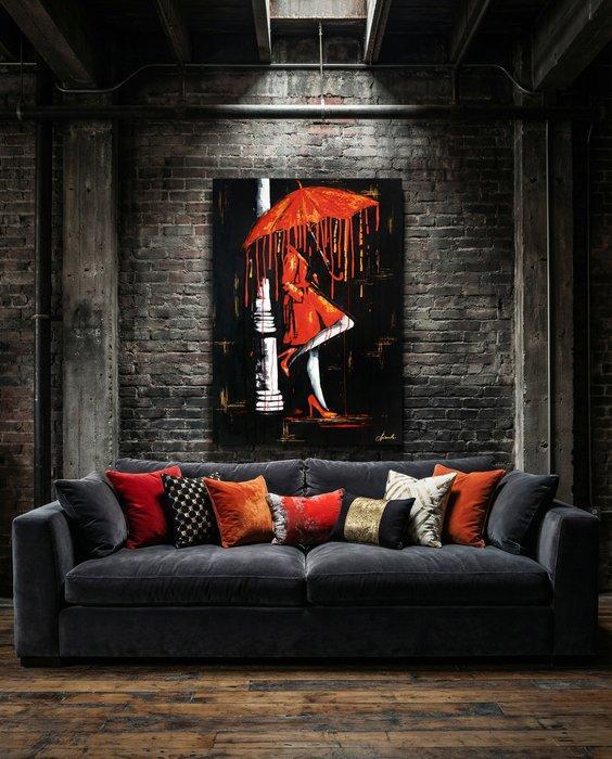 Monika Spiewak - Its raining - Oil Painting Stretched On, Antiek en Kunst, Kunst | Schilderijen | Modern