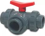 CH pvc 3-weg kogelkraan, T-boring, inwendig lijm-40 mm, Doe-het-zelf en Verbouw, Buizen en Afvoer, Verzenden, Nieuw