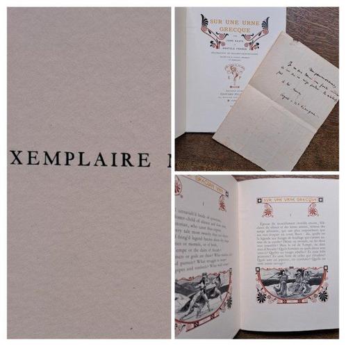 Signé : Anatole France / John Keats / Bellery-Desfontaines -, Antiek en Kunst, Antiek | Boeken en Bijbels