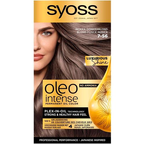 Syoss Oleo Intense 7-56 Mokka Donkerblond Haarkleuring, Sieraden, Tassen en Uiterlijk, Uiterlijk | Haarverzorging, Nieuw, Verzenden