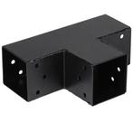 Starx paalverbinder 3-weg T-model 70x70 mm zwart, Ophalen of Verzenden, Nieuw