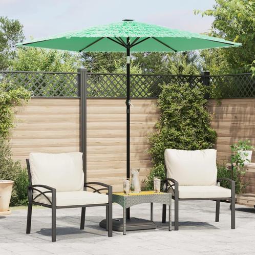 vidaXL Parasol met stalen paal 223x223x213 cm groen, Tuin en Terras, Parasols, Nieuw, 2 tot 3 meter, Verzenden