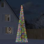 vidaXL LED-kerstboom aan vlaggenmast 1534 LEDs kleurrijk 500, Diversen, Kerst, Verzenden, Nieuw