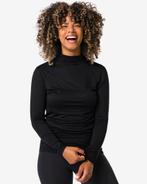 HEMA Dames temptech shirt met col zwart, Kleding | Dames, Verzenden, Nieuw