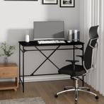 vidaXL Bureau 100x50x75 cm bewerkt hout en ijzer zwart, Huis en Inrichting, Verzenden, Nieuw