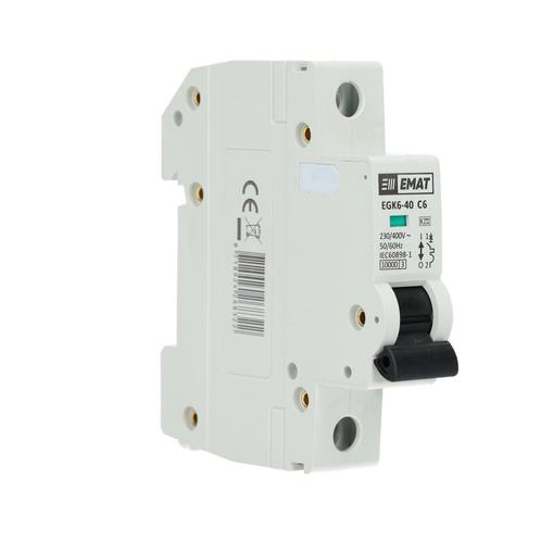 EMAT installatieautomaat 1-polig 6A C-kar (85001025), Doe-het-zelf en Verbouw, Elektra en Kabels, Verzenden
