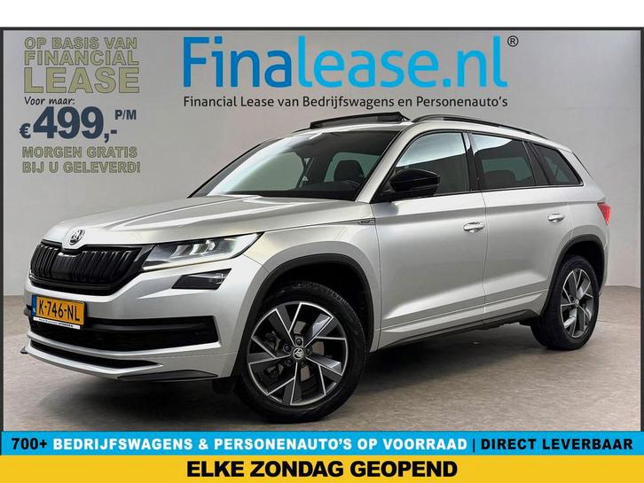 Škoda Kodiaq 1.5 TSI 150PK Sportline Business 7p Pano Sfeer, Auto's, Skoda, Lease, Automaat, SUV of Terreinwagen, Benzine, Zilver of Grijs