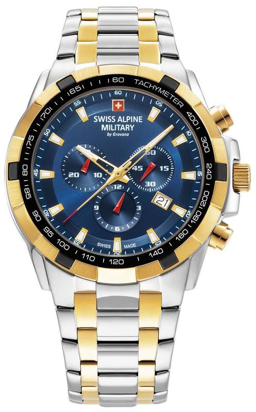 Swiss Alpine Military 7043.9145 Starfighter horloge 46 mm, Sieraden, Tassen en Uiterlijk, Horloges | Heren, Staal, Nieuw, Staal