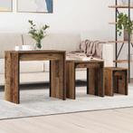 vidaXL Nesting Koffietafel 3 pcs Oud hout 60 x 35 x 56 cm, Huis en Inrichting, Tafels | Salontafels, 50 tot 75 cm, Verzenden, Nieuw