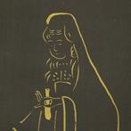 Kindei (Gold Paint) on Navy Silk - Yoryu Kannon  (Kannon