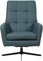 Leren Draaifauteuil Central Blauw Leer Blauwe Draaistoel, Huis en Inrichting, Fauteuils, Nieuw, Ophalen of Verzenden, 50 tot 75 cm