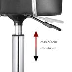 Draaikruk met verchroomd stalen basis + rugleuning zwart, Verzenden, Nieuw in verpakking