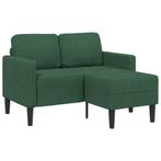 vidaXL 2-zitsbank met ligstoel L-vorm donkergroen 125 cm, Verzenden, Nieuw, Tweepersoons, Stof
