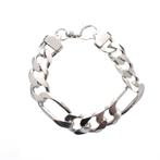 Robuuste zilveren figaro armband; Heren | 22 cm (solide), Sieraden, Tassen en Uiterlijk, Armbanden, Ophalen of Verzenden, Gebruikt