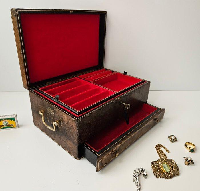 Antiek Frans juwelen kabinet - Sieradendoos - Hout - Skai, Antiek en Kunst, Curiosa en Brocante