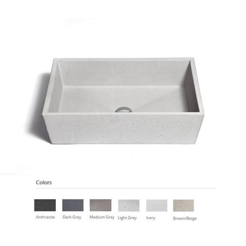 Opzet Wastafel Urbi et Orbi Concis Beton 60x40x16 cm, Doe-het-zelf en Verbouw, Sanitair, Overige typen, Nieuw, Ophalen of Verzenden
