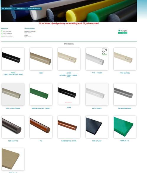 POM C | Nylon | PEEK | Delrin | Teflon | PVDF | PP-H | HMPE, Doe-het-zelf en Verbouw, Draaibanken, Nieuw, Ophalen of Verzenden