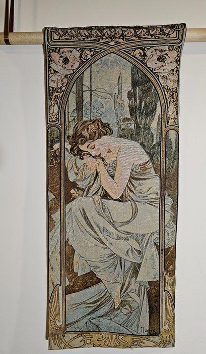 Arazzo Alfons Mucha DE NACHT - Art Nouveau - Textiel - 100, Antiek en Kunst, Kunst | Designobjecten