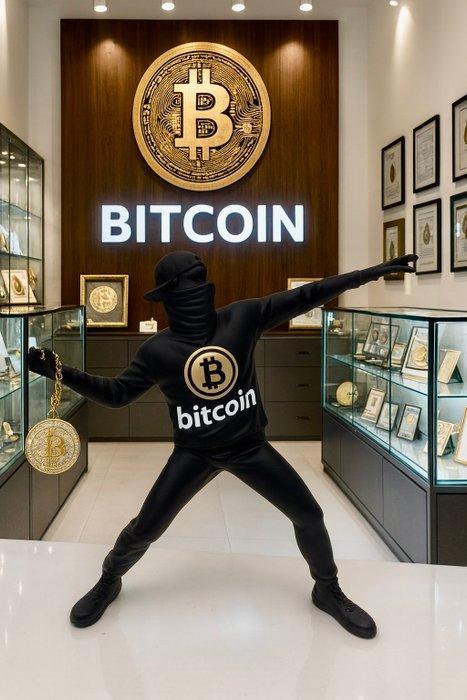 GF Exclusives - Banksy x Bitcoin Artwork By: GF Exclusives, Antiek en Kunst, Kunst | Designobjecten