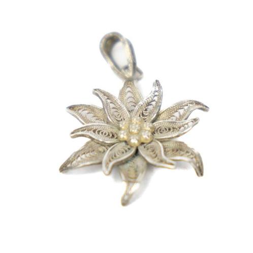 Filligraan Bloem Hanger Zilver 800, Sieraden, Tassen en Uiterlijk, Kettinghangers, Ophalen