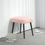 TRUUSK Voetenbankje Vierkant In Roze Met Kasjmier-Look En St, Huis en Inrichting, Verzenden, Nieuw