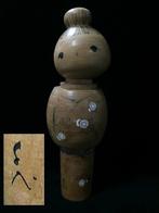 Gesigneerde / Japanse vintage houten Kokeshi-pop (H:30cm) -