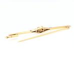 Broche - 18 karaat Geel goud, Witgoud - Diamant/Parel