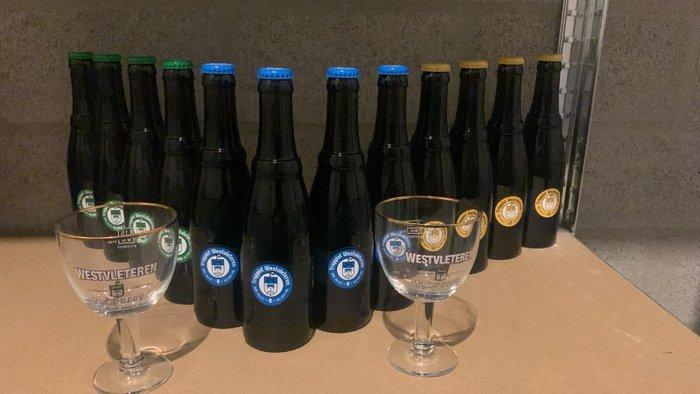 Westvleteren - VI, VIII & XII met bril - 33cl - 12 flessen, Verzamelen, Wijnen