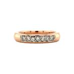 Roségouden rijring met diamant 14 krt, Sieraden, Tassen en Uiterlijk, Ringen, Ophalen of Verzenden, Nieuw