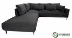 Refurbished 4-zits hoekbank zwart 6 mnd garantie!, 250 tot 300 cm, Gebruikt, Hoekbank, Vierpersoons of meer