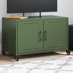 vidaXL Tv-meubel 68x39x43,5 cm staal olijfgroen, Verzenden, Nieuw, Metaal