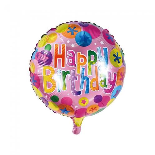 Helium Ballon Happy Birthday Confetti 45cm leeg, Hobby en Vrije tijd, Feestartikelen, Nieuw, Verzenden