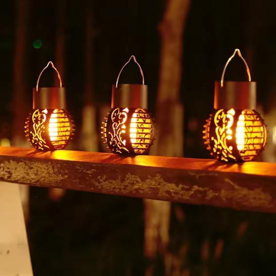 Solar LED Vlamlantaarn – Hangende Holle Bal, Waterdicht, Huis en Inrichting, Lampen | Hanglampen, Nieuw, Verzenden