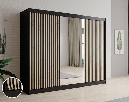 Kledingkast Mat Zwart 250x62x200 Garderobekast, Huis en Inrichting, Kasten | Vitrinekasten, 50 tot 75 cm, Nieuw, 200 cm of meer