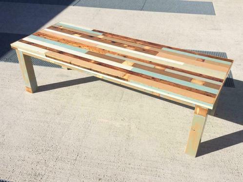 eettafel, sloophout tafel, duurzame tafel, robuuste tafel., Huis en Inrichting, Tafels | Eettafels, 50 tot 100 cm, 200 cm of meer