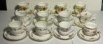 English Bone China floral coffee set for 12 - Kop en schotel