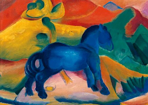 Kunstdruk Franz Marc Blaues Pferdchen 30x21cm, Huis en Inrichting, Woonaccessoires | Schilderijen, Tekeningen en Foto's, Nieuw