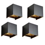 Bundel | LED Cube Wandlamp 6W | DIMBAAR | IP65 | zwart, Huis en Inrichting, Lampen | Wandlampen, Ophalen of Verzenden, Nieuw, Metaal