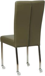 Set van 4 leren eetkamerstoelen met wieltjes - Toledo Leer O, Huis en Inrichting, Stoelen, Overige kleuren, Nieuw, Leer, Ophalen of Verzenden