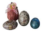 Themacollectie - 4 glazen eieren in Fabergé-stijl in, Antiek en Kunst