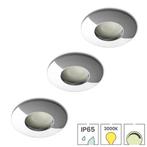 Set van 3 badkamer inbouwspots chrome + LED spots GU10, Huis en Inrichting, Lampen | Spots, Verzenden, Nieuw